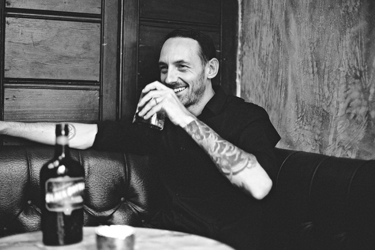 BB Mal Spence bottle and dram B&W